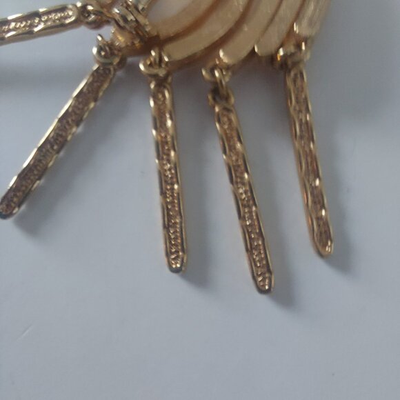 Sarah Coventry Brooch Vintage Mid Century Modern Gold Tone Articulated Sunburst - Picture 10 of 14